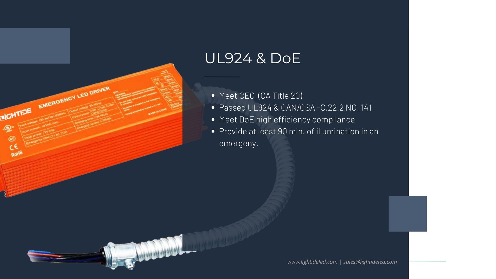 UL924 UFO led high bay light battery backup