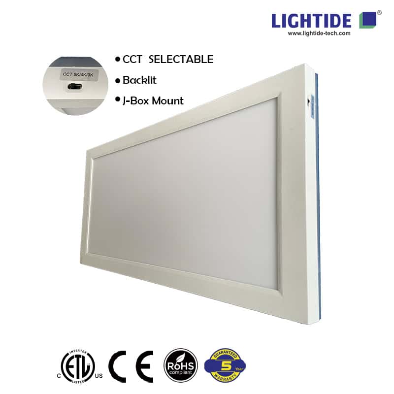 Lightide CCT Selectable backlit-LED-flat Panel-Lights J-box Mount