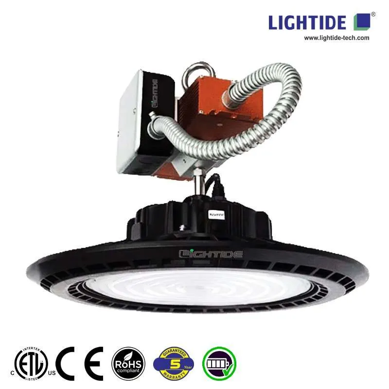 Lightide-UFO-Emergency-led-high-bay-light-fixture-battery-backup-UL924