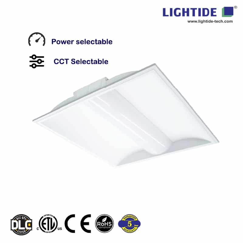 Lightide Wattage & CCT Selectable LED Troffer Lights