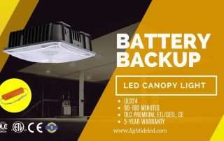 Lightide DLC QPL Emergency led canopy light battery backup 40W-120W